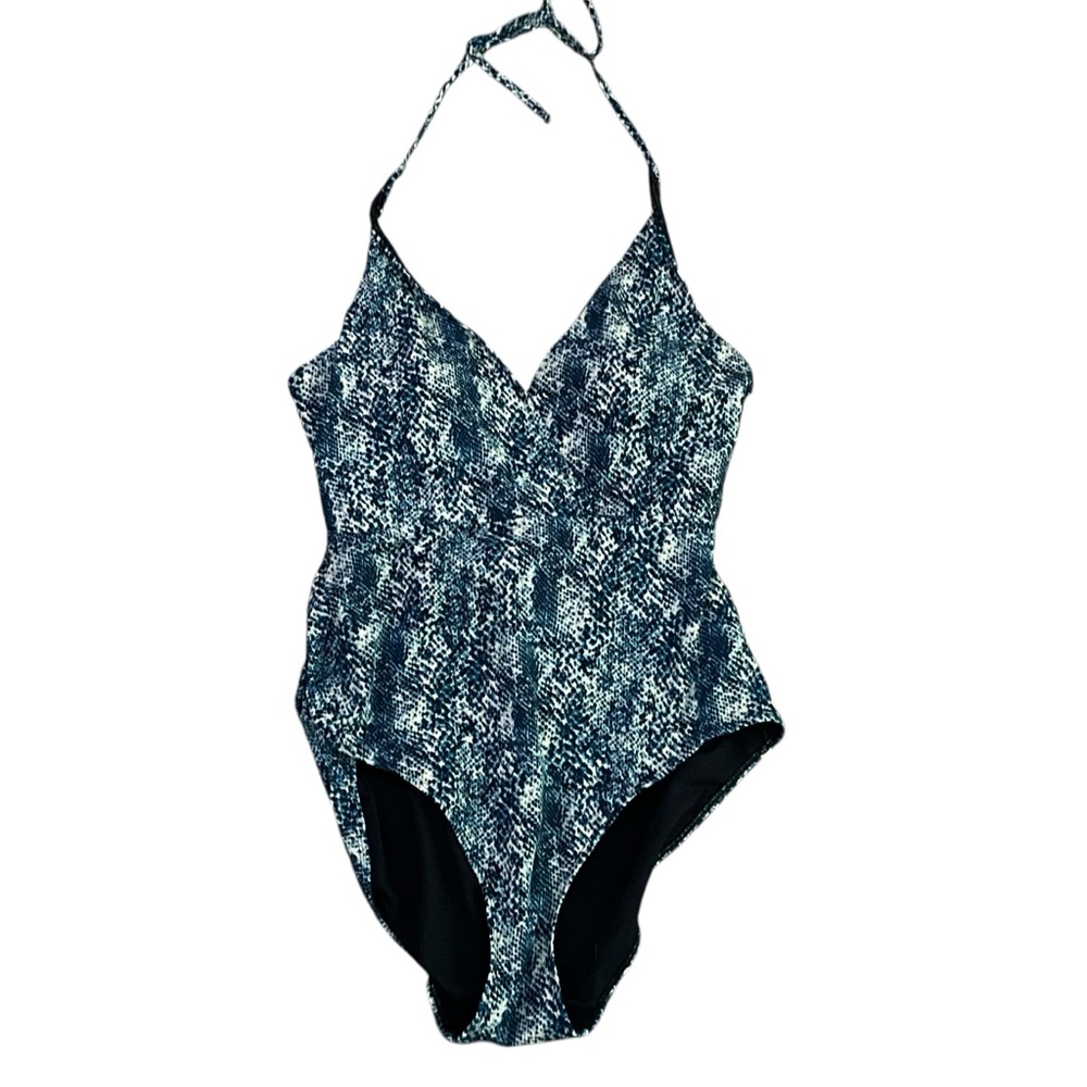 LAST CHANCE!!! ✅ 2 FOR $20!!! NWT Jones NY Blue Mood Snakeskin Halter Tie One - Picture 3 of 15